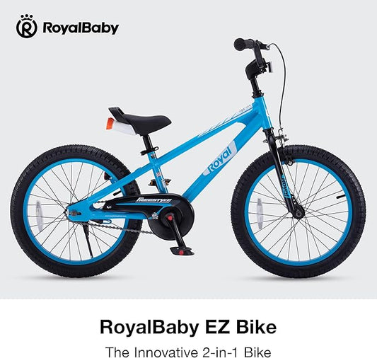RoyalBaby Kids Bike Freestyle Classic & EZ Balance Pedal Switchable Bicycle, 12 14 16 18 Inch, 3-10 Years Toddler to Big Kids