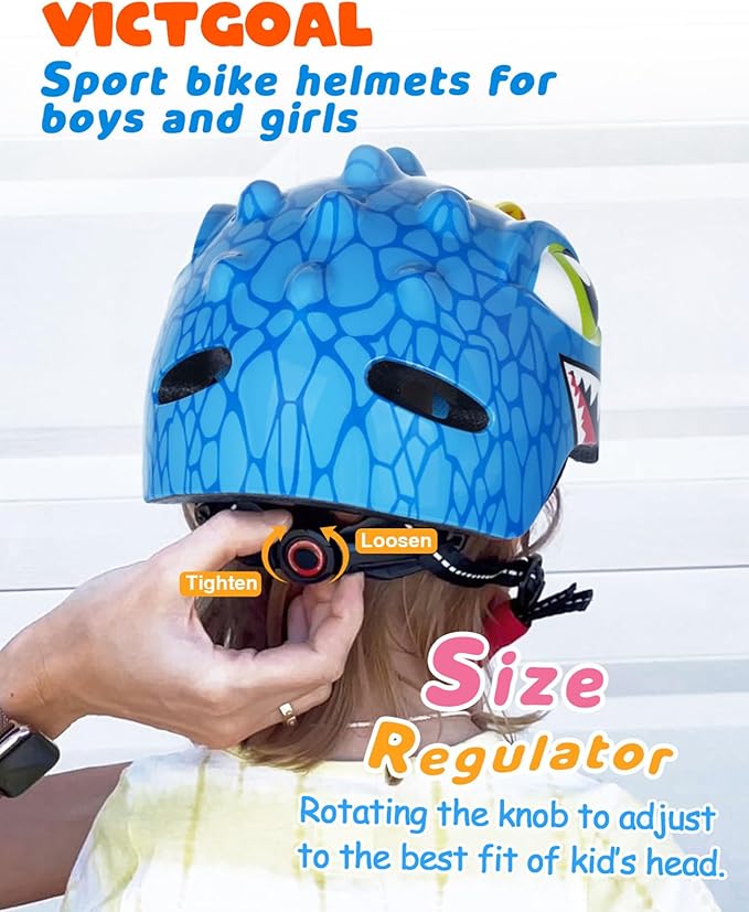 VICTGOAL Toddler Kids Bike Helmet Lightweight 3D Children Bicycle Helmet for Boys and Girls Age 3-8 for Multi-Sport Scooter Cycling Skating