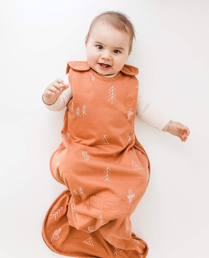 Ecolino Organic Cotton Baby Sleep Sack - 2-Way Zipper Baby Wearable Blanket - Infant to Toddler Sleeping Bag Sack - 2 Months - 2 Years - Desert