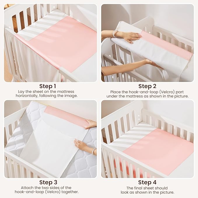 THXSILK 7A+ Grade 100% Mulberry Silk Crib Sleeve for Baby Girl Hairloss and Bald Spot, Toddler Sheet for Crib/Cot/Bassinet/Cradle Mattress 41.4inch*20.5inch, Charming Pink 2 Pack