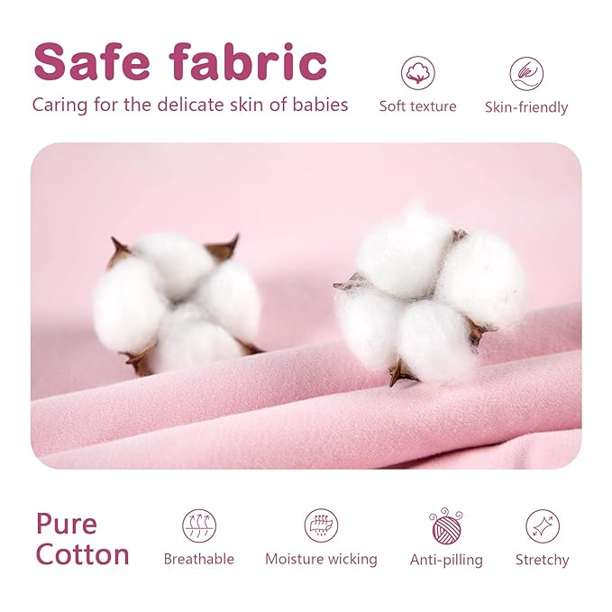 Mosebears Sleep Sack Baby Winter Wearable Blanket with 2-Way Zipper,2.5 TOG Cotton Sleep Sack Unisex (Blush, 18-24 Months)