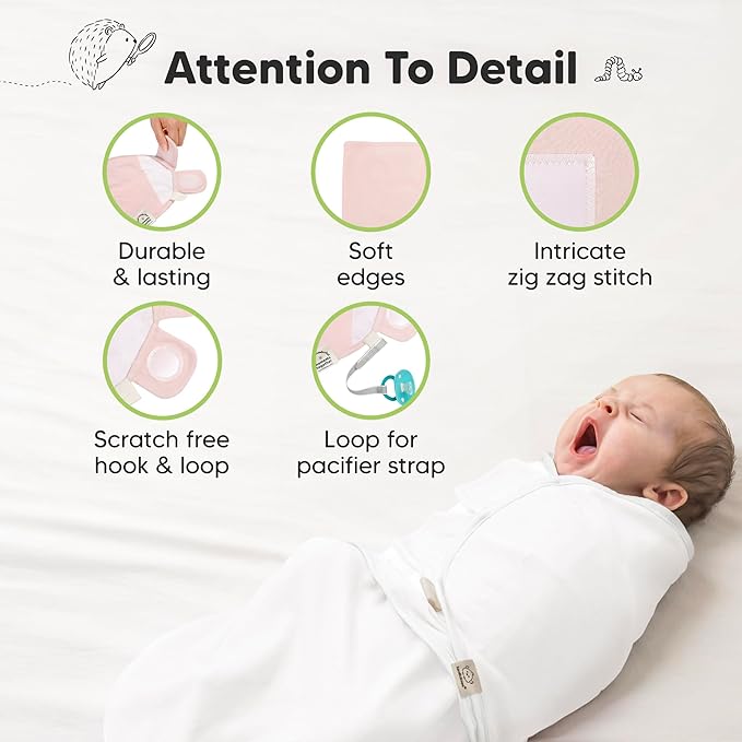 KeaBabies 3-Pack Organic Baby Swaddle Sleep Sacks - Swaddles for Newborns, Infant 0-3 Months, Baby Girls, Boys, Soft & Snug Newborn Sleep Sack, Nursery Swaddling Blankets (Vivacious)