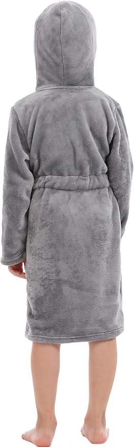 Toddler Robes Cute Pattern Bathrobe Unisex Kids Robe Baby Flannel Hoodie Pajamas Sleepwear