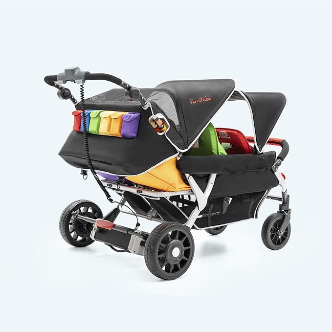 Familidoo Electric 6-Seater Stroller Wagon for Kids – Motorized Baby Stroller with All Reclining Seats, 5-Point Safety Harness & Foldable Design – Safe, Secure & Easy to Handle for Infants & Toddlers