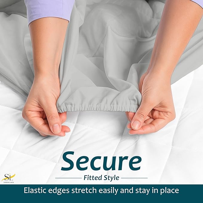 Plastic Hospital Bed Mattress Protector Fitted Sheet Style 36x80 - Waterproof Vinyl Mattress Cover, Breathable, Bed Wetting & Spill Protection, Fits Mattresses up to 9" Deep (Light Grey)