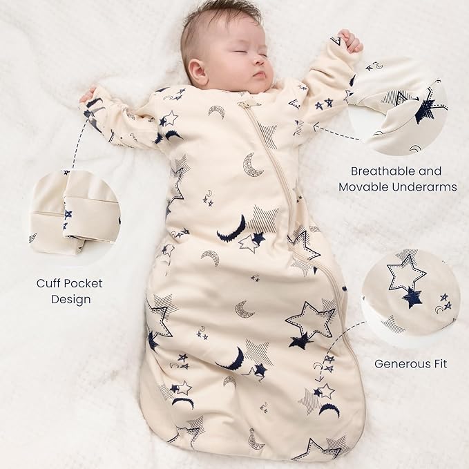 Unisex Sleeping Bag for Babies and Toddlers 1.0 Tog Sleep Sack 18-36 Months, Newborn Sleep Sack, Wearable Blanket Baby, Sleep Sack with Sleeves, Gifts for Baby