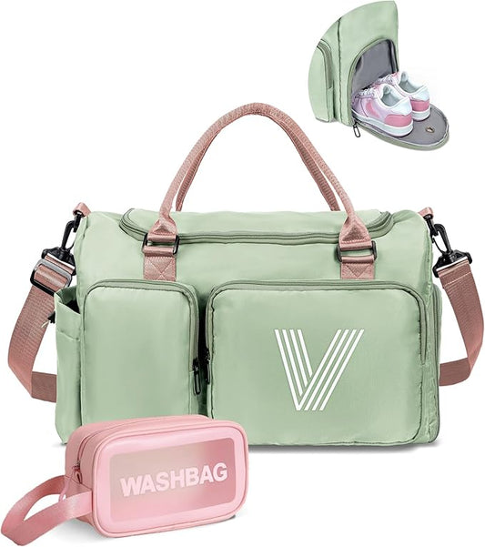 Elilier Gym Bag for Girls Age 8 9 10 11 12 13 14, Kids Travel Duffel Bag, Wedding Gifts, Personalized Weekender Bag, Overnight Bag Sleepover Dance Bag, Girls Gifts for Kids