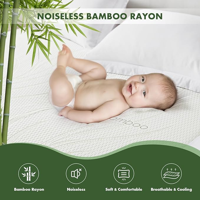 Full Waterproof Mattress Protector - Blancmax Bamboo Rayon Breathable Mattress Protector with Deep Stretchable Pockets, Hypoallergenic & Odor Resistant Mattress Cover Cool & Noiseless