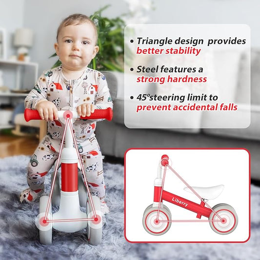 Liberry Baby Balance Bike with Adjustable Seat, Toddler First Ride-On Toy for 1-2 Year Old, Boys Girls Birthday Gift