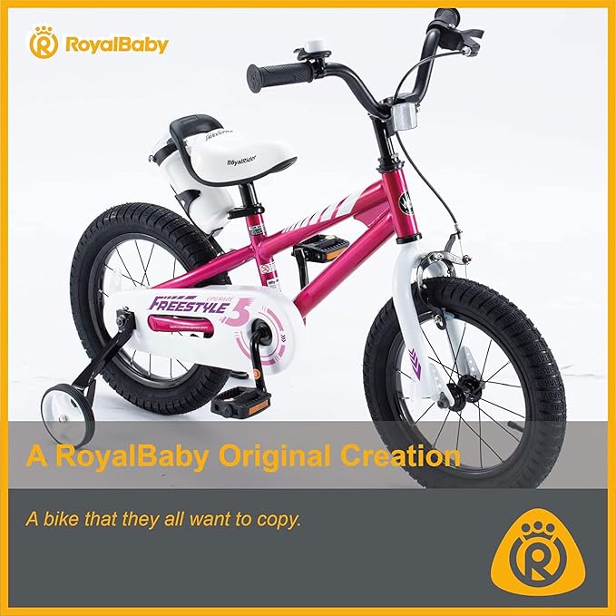 RoyalBaby Kids Bike Freestyle Classic & EZ Balance Pedal Switchable Bicycle, 12 14 16 18 Inch, 3-10 Years Toddler to Big Kids