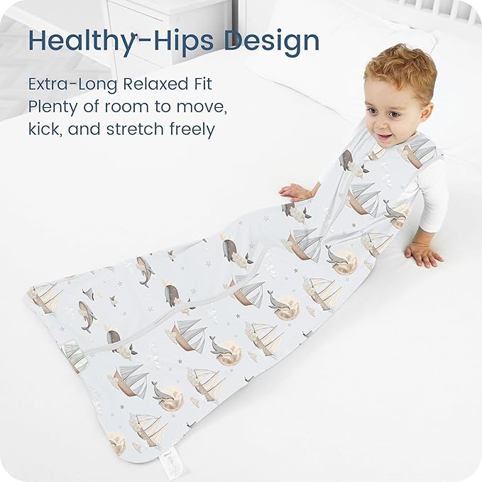 Toddler Sleep Sacks 2T-3T-4T, 0.5 TOG Light Summer Wearable Blankets, Extra Long XL Sleeping Bags, 2 Pack