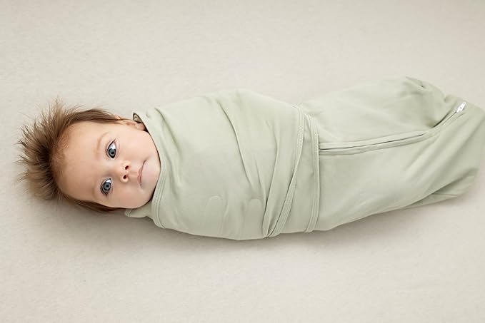 LullaBaby "Double Dream Swaddle: Exclusive Dual Wing Design, Pediatrician-Endorsed, Ultra-Soft Cotton, 0-2 Months, 6-14 lbs - Desert Sage