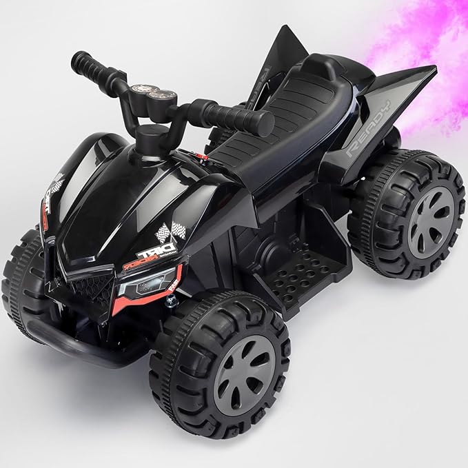 TOBBI Ride On Toy for Toddler, Kids Quad 4 Wheeler with Cool Spraying System, Power-Wheel ATV Driving Play Car Electric Ride Vehicles with Music Player for Toddlers Kids Children Aged 1-3