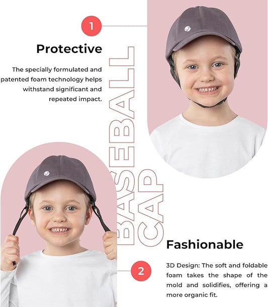 Ribcap Medical Helmet for Kids | Baseball Cap with Chin Strap | Soft Helmet for Epilepsy | Protective Helmet for Seizures | Fashionable and No Stigma
