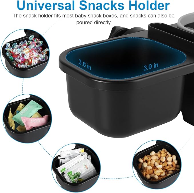 Accmor Stroller Cup Holder with Tray, Universal Cup Holder Tray for Uppababy Nuna Doona Strollers, Bottle Drinks Holder for Stroller, Wheelchair, Walker