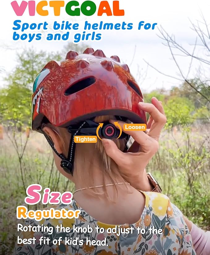 VICTGOAL Toddler Kids Bike Helmet Lightweight 3D Children Bicycle Helmet for Boys and Girls Age 3-8 for Multi-Sport Scooter Cycling Skating