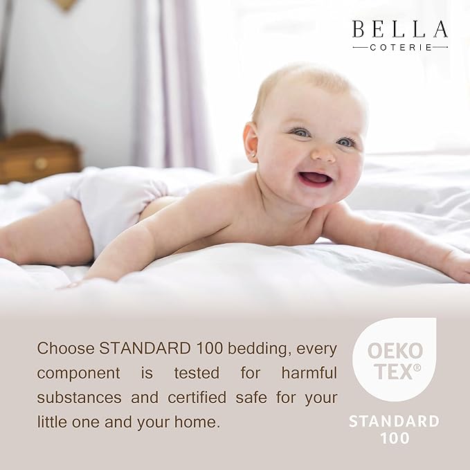 Bella Coterie Luxury Bamboo Viscose Crib Sheet | Organically Grown | Ultra Soft | Cooling for Better Sleep | Deep Pocket Fitted Sheet for Crib & Toddler Mattress | 100% Organically Grown [White]