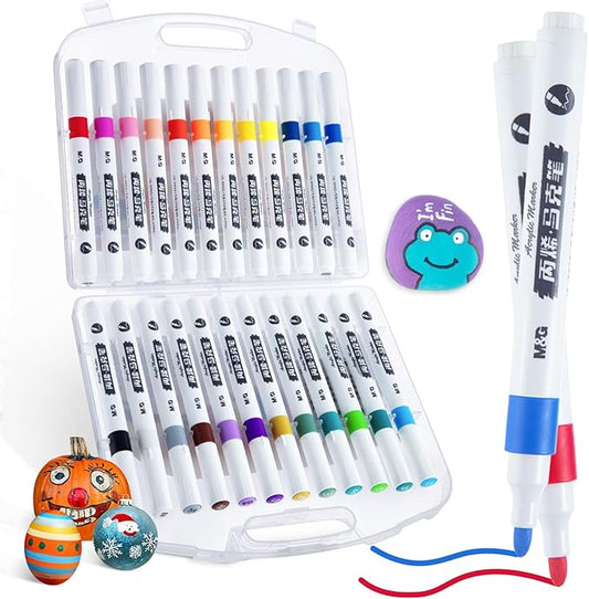 M&G 24 colors Acrylic Paint Pens Markers Stocking Stuffers, Paint Pens for Art Crafts Supplies, Stocking Stuffers, Christmas Gifts for artists