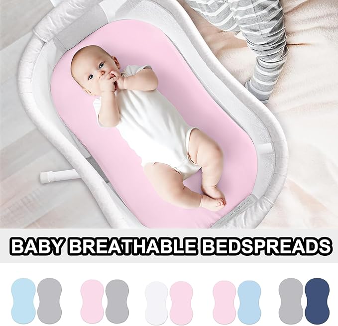2Pcs Soft Breathable Crib Fitted Sheet Set for Bassinet Rotation Sleeper Newborns Baby Mattress Protectors Sleeves