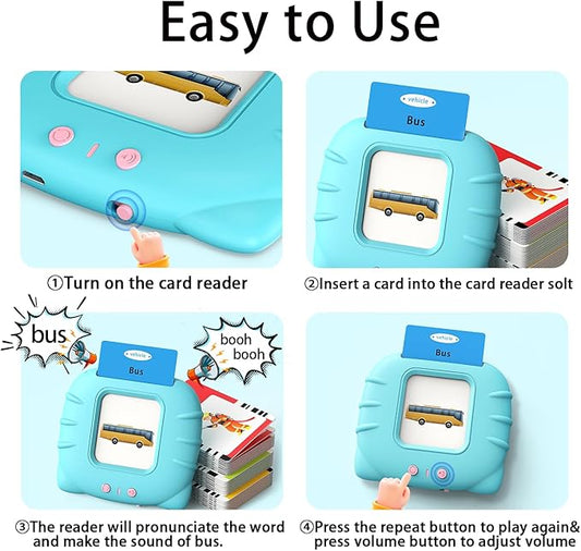 Kidzdo Pocket Speech Therapy Toys for Toddler - 254 Sight Words Talking Flash Cards with Music, Montessori Toys, Learning Educational Teaching Gifts for Ages 2 3 4 5 Years Old Boys and Girls
