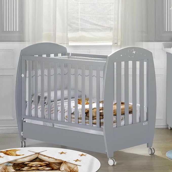 Custom Baby Crib Bedding Set, Personalized Name Star Bear Design Crib Set 3 Pcs, Soft Double Layer Blanket, Crib Sheet & Room Rug, Ideal Nursery Decor Gift for Baby Girls Boys