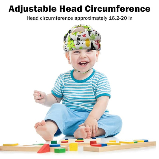 Baby Head Protector Baby Helmet for Crawling Walking, No Bumps Safety Head Adjustable Protective Cap for Walking, Playing (Dinosaur C)