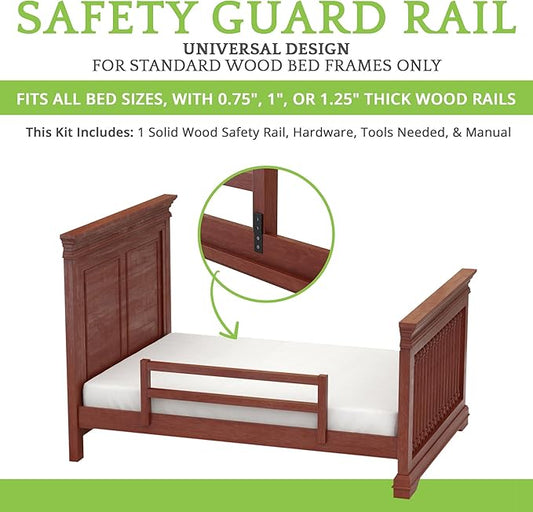 CC KITS Safety Guard Rail for Baby, Kids, and Children - Solid Wood Safety Bed Rail for Toddlers - Easy Installation - Premium Protection for Bunk, Twin, Full, Queen and King Size Beds - (Cherry)