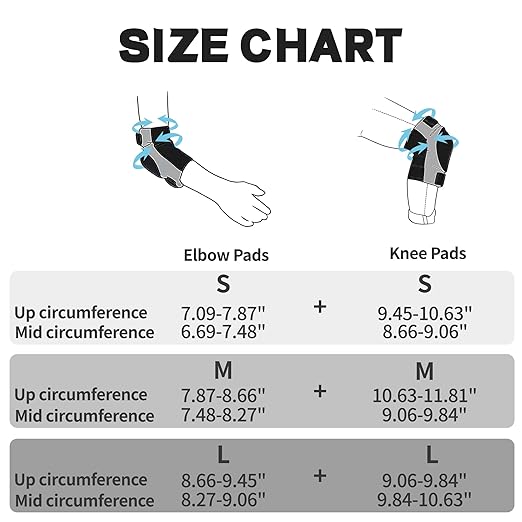 Kids/Youth Knee Pads + Elbow Pads, Compression Support Sleeve with Thickened Pad, Breathable & Lightweight Protective Gear for Basketball Wrestling Football Volleyball Snowboarding Dance(S)