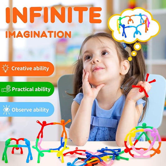 48Pcs Magnetic-People-Magnet-Men: Magnetic Travel Toys for Kids, Creative, Portable and Educational, Funny Magnets for Kids, Small Toys for Classroom Prizes, Easter Egg Stuffers, Office