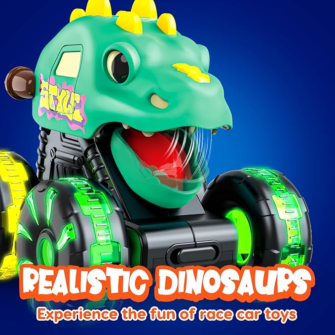 Monster Truck Toys Dinosaur Cars for Toddlers 1-3, Press and Go Cars Truck Toys for 1 2 3 4 5 Year Old Boys Girls Gift, Light Up Boy Toy Dinosaur Cars for 2 3 4 One Two Year Old Boy Birthday Gifts