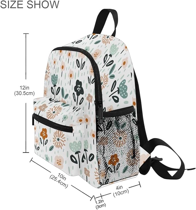 ALAZA Cute Toddler Backpack Floral Rainbows Backpack for Boys Girls Kindergarten Backpack Toddlers Daycare Bag Preschool Backpack