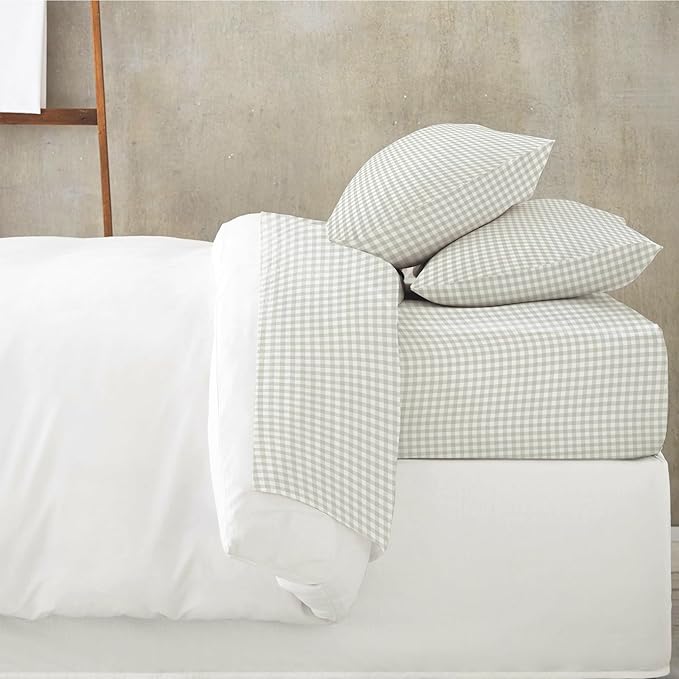 MakeMake Organics Organic Queen Fitted Sheet Set GOTS Certified Organic Cotton Fitted Sheet with Pillowcase Ultra Soft Non Toxic Breathable Hypoallergenic Colorful Neutral (Queen, Weaves)