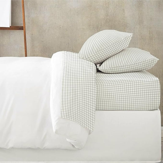 MakeMake Organics Organic Queen Fitted Sheet Set GOTS Certified Organic Cotton Fitted Sheet with Pillowcase Ultra Soft Non Toxic Breathable Hypoallergenic Colorful Neutral (Queen, Weaves)