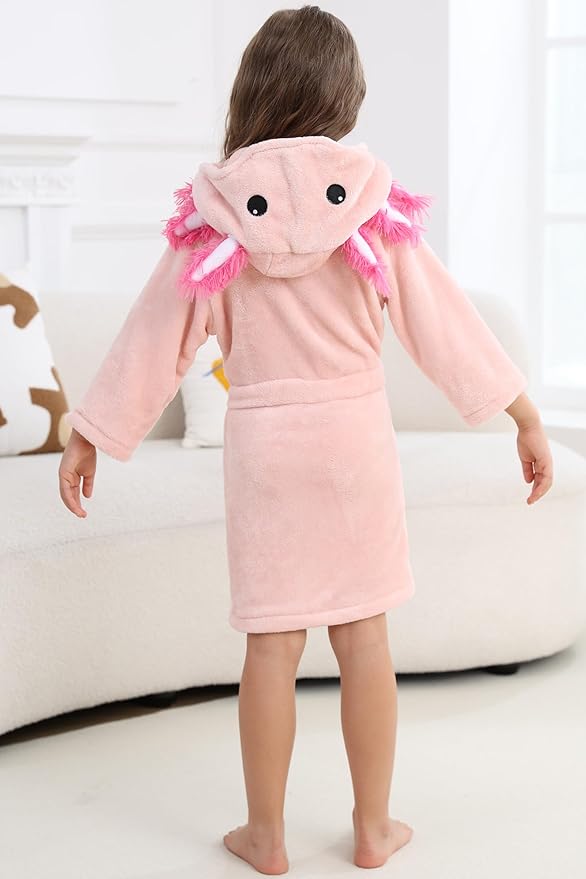 DELEY Girl's Robe Baby Boys Hoodie Robes Toddler Bathrobes for Kids Pajamas Sleepwear