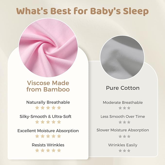 Freejoy Viscose From Bamboo Baby Sleep Sack, 1.5 TOG Infant Toddler Wearable, Buttery Soft Sleeping Bags
