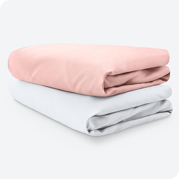 Bare Home 2-Pack Fitted Crib Sheets - Premium 1800 Ultra-Soft Microfiber - Breathable - Baby Sheet - for Boys & Girls - Fits Standard Crib and Toddler Mattresses (Pink Slipper/White)