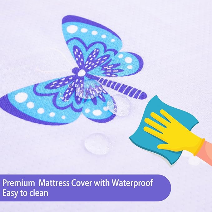 Viviland 38" x 26" Toddler Mattress, Premium Baby Mattresses Soft Pack n Play Mattress for Pack & Play- Butterfly