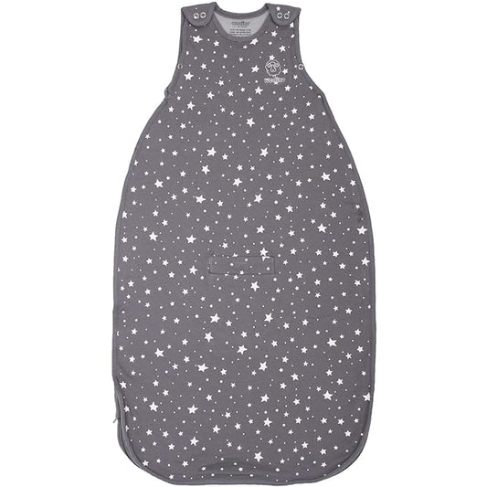 Woolino Toddler Sleeping Sack, 4 Season, Merino Wool and Organic Cotton, Baby Sleep Bag, 2-4 Years, Star Gray