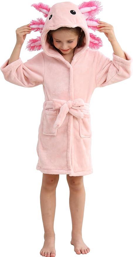 DELEY Girl's Robe Baby Boys Hoodie Robes Toddler Bathrobes for Kids Pajamas Sleepwear