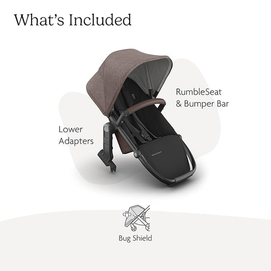 UPPAbaby RumbleSeat V3 Second Lower Seat - Compatible with Vista V2 and Vista V3 - All-Weather Seat + Magnetic Buckle – Adapters Included -Owen (Mocha Mélange)