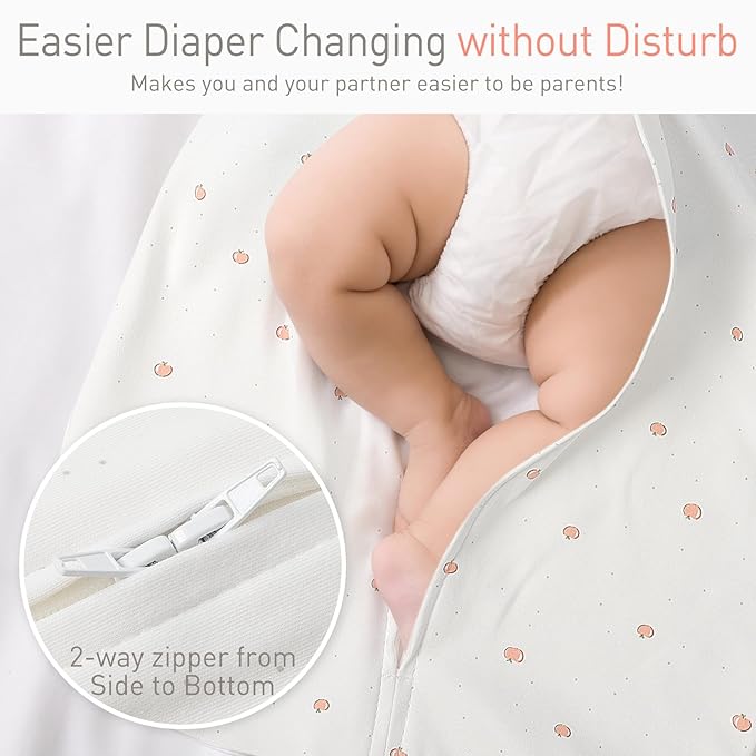 2 Pack Transitional Swaddle Sack with Arms Up Length Sleeves & Mitten Cuffs, Sleeping Sack Bag 2 Ways Zipper, Wearable Swaddling Blanket for Newborns Baby Snug Fit Calms Startle Reflex