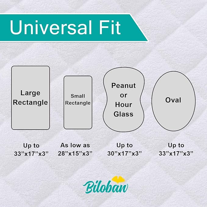 Bassinet Mattress Pad Cover Waterproof, Quilted Mattress Protector Sheets Fits All Mainstream Bassinet - Rectangle, Oval, Hourglass, 2 Pack, 17'' x 33'', Ultra Soft Breathable, White and Grey