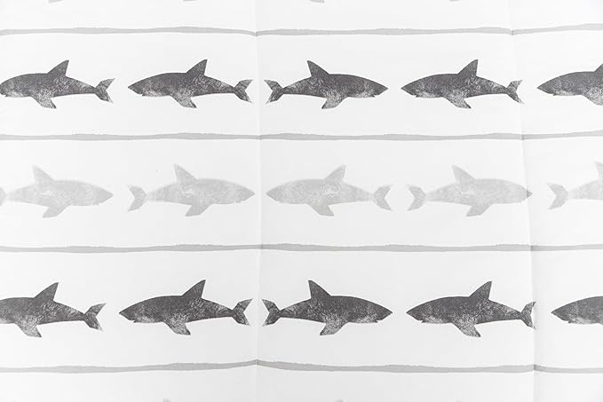 Beddy's Great White Shark Theme Boys Durable Zipper Bedding for Kids, Bed in a Bag for Kids, White & Gray Sheets & Comforter, Includes Pillowcase & Pillow Sham, Easy to Make & Wash