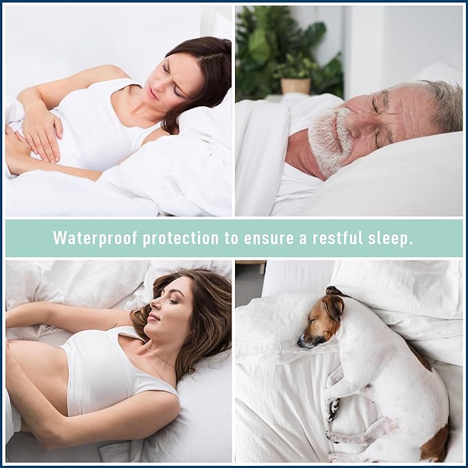 Full Size Mattress Protector Waterproof Quilted Mattress Cover Cotton Mattress Pad Cover Extra Deep Pocket 18-22" Thin Version Hypoallergenic & Soft