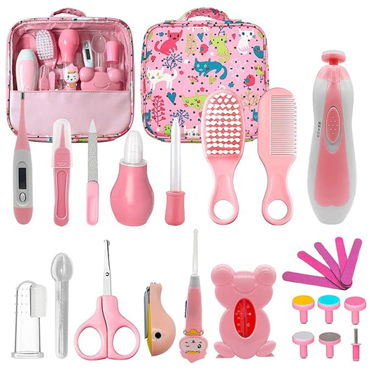 Baby Healthcare and Grooming Kit, 26 in 1 Baby Electric Nail Trimmer Set Newborn Nursery Health Care Set for Newborn Infant Toddlers Baby Boys Girls Kids Haircut Tools