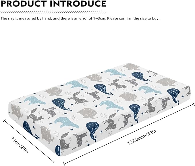 Constallations on Night Starry Sky Fitted Crib Sheet Space Planet Baby Crib Sheet Fit Standard Crib and Toddler Mattress,Crib Mattress Sheets for Boys Girls 28"x52"