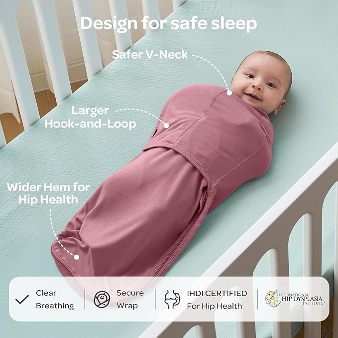 Momcozy Swaddles for Newborns, Quiet Fastner Suitable for Infant 0-3 Months, New-Parent-Friendly Swaddle Sack, Reduce Startle Reflex, Newborn Boys Girls Registry Essentials, 2-Pack, Bloom