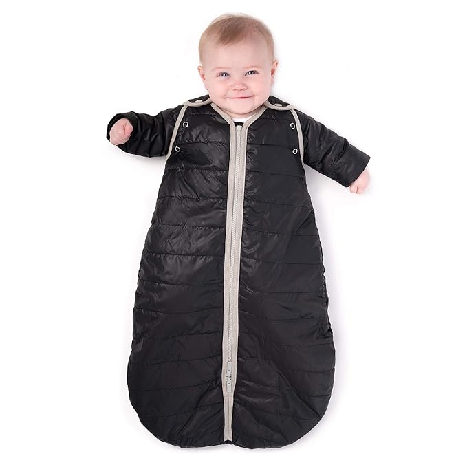 baby deedee Sleep Nest Travel Quilted Baby Sleeping Bag Sack with Sleeves, Ink, Small (0-6 Month)