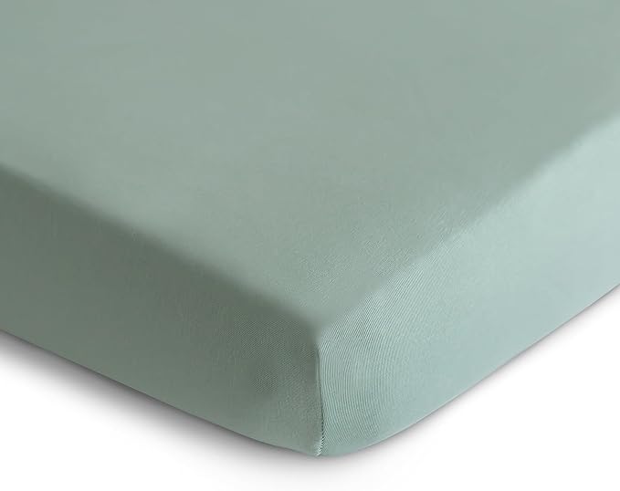 mushie Stretchy & Soft Crib Sheet | Fitted 28" x 52" (Roman Green)