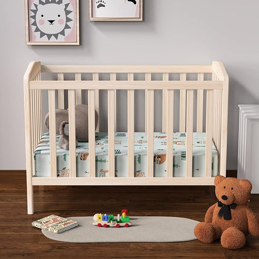 Baby Crib Sheets 2 Pack for Boys and Girls Fit for Standard Crib Toddler Mattress Breathable Soft Microfiber Baby Sheet 28x52x8in(Polar Bear & Green Rainbow)